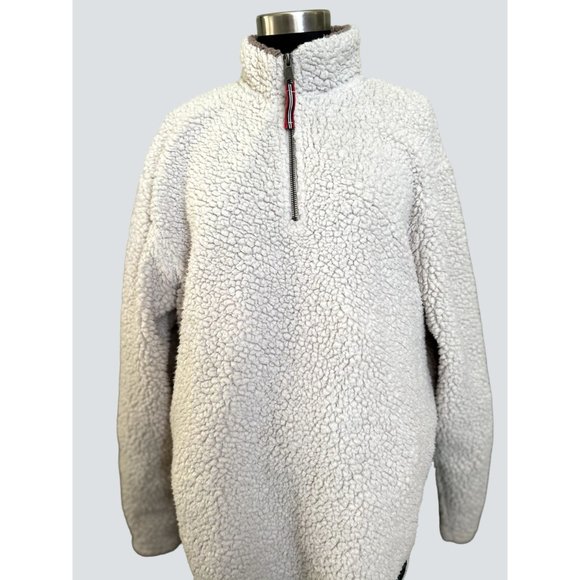 Southern Marsh Women's Medium Beige Fleece Pullover Quarter Zipper - Picture 2 of 8